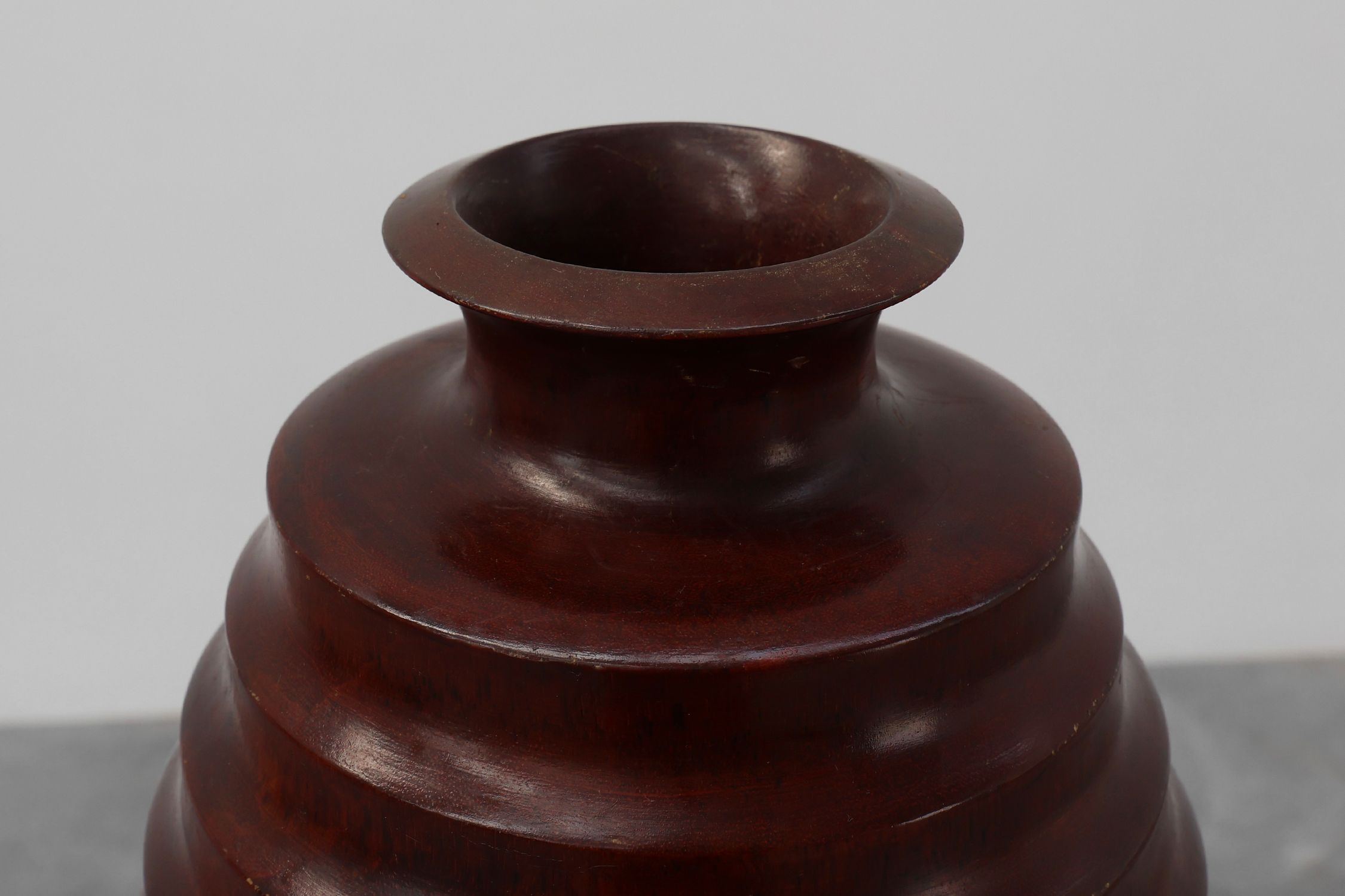 Large French turned wood vase in Art Deco style, ca. 1925thumbnail